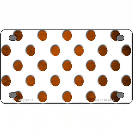 Orange White Dots Oil Rubbed Metal Novelty License Plate 4" x 2.2" (MLP)