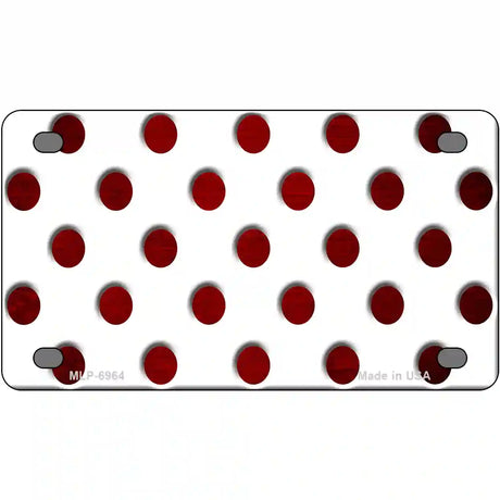 Red White Dots Oil Rubbed Metal Novelty License Plate 4" x 2.2" (MLP)