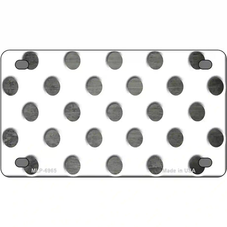 Gray White Dots Oil Rubbed Metal Novelty License Plate 4" x 2.2" (MLP)