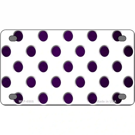 Purple White Dots Oil Rubbed Metal Novelty License Plate 4" x 2.2" (MLP)