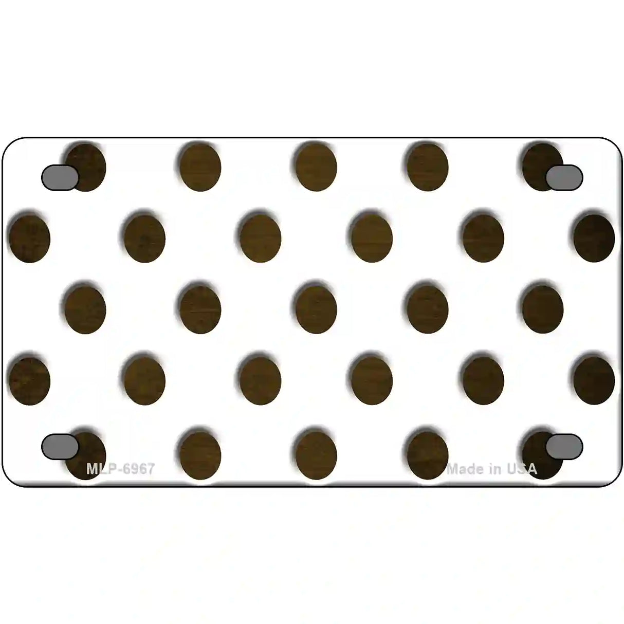 Brown White Dots Oil Rubbed Metal Novelty License Plate 4" x 2.2" (MLP)