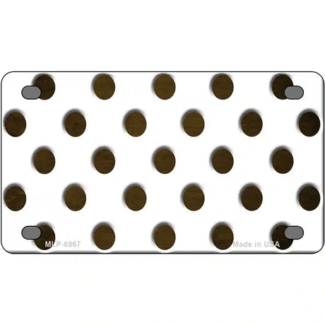 Brown White Dots Oil Rubbed Metal Novelty License Plate 4" x 2.2" (MLP)