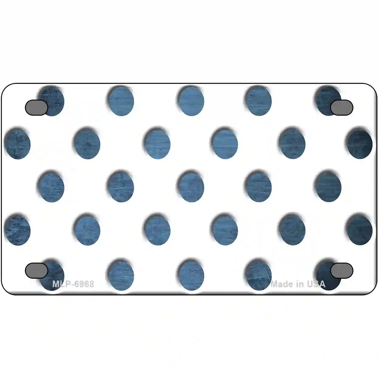 Light Blue White Dots Oil Rubbed Metal Novelty License Plate 4" x 2.2" (MLP)