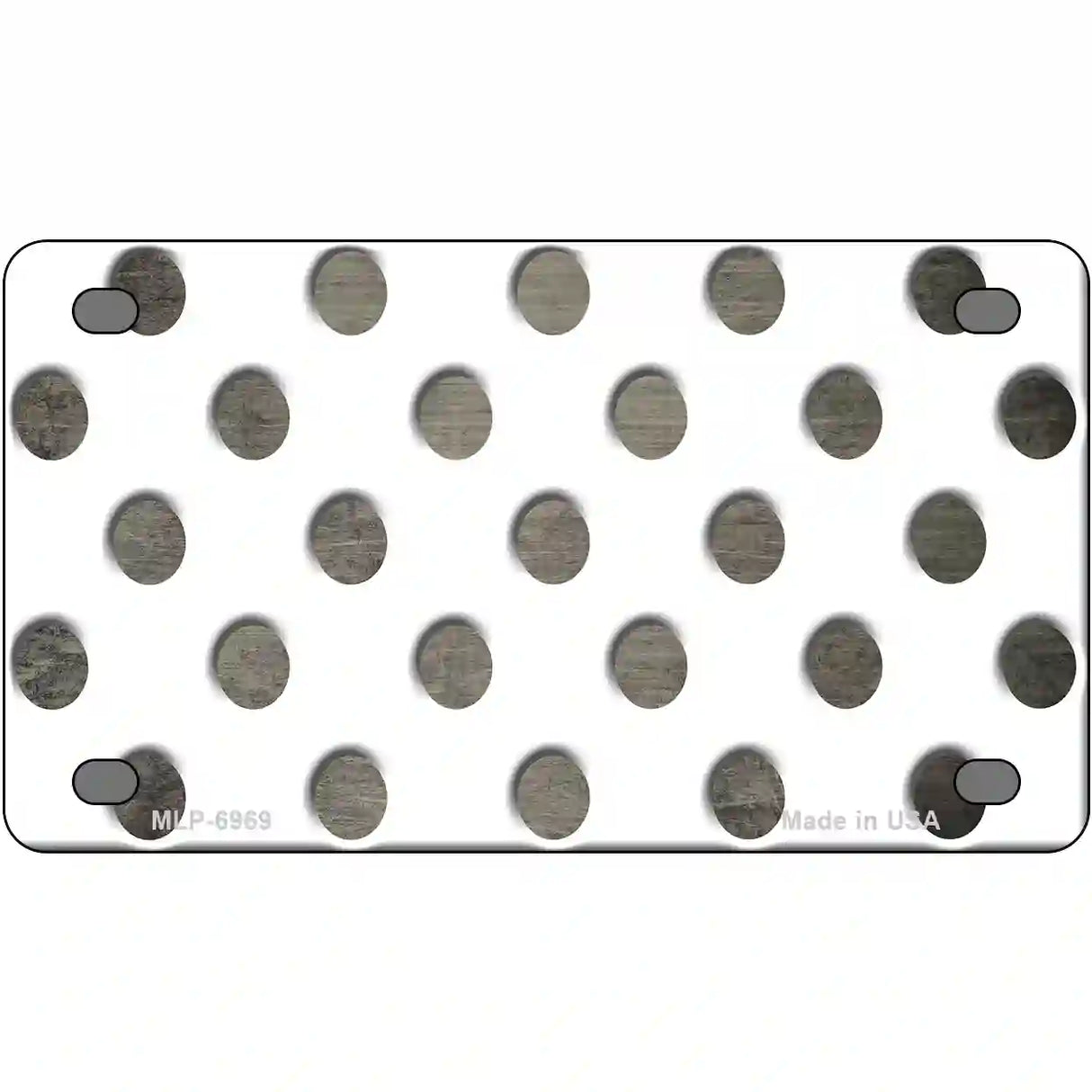 Tan White Dots Oil Rubbed Metal Novelty License Plate 4" x 2.2" (MLP)