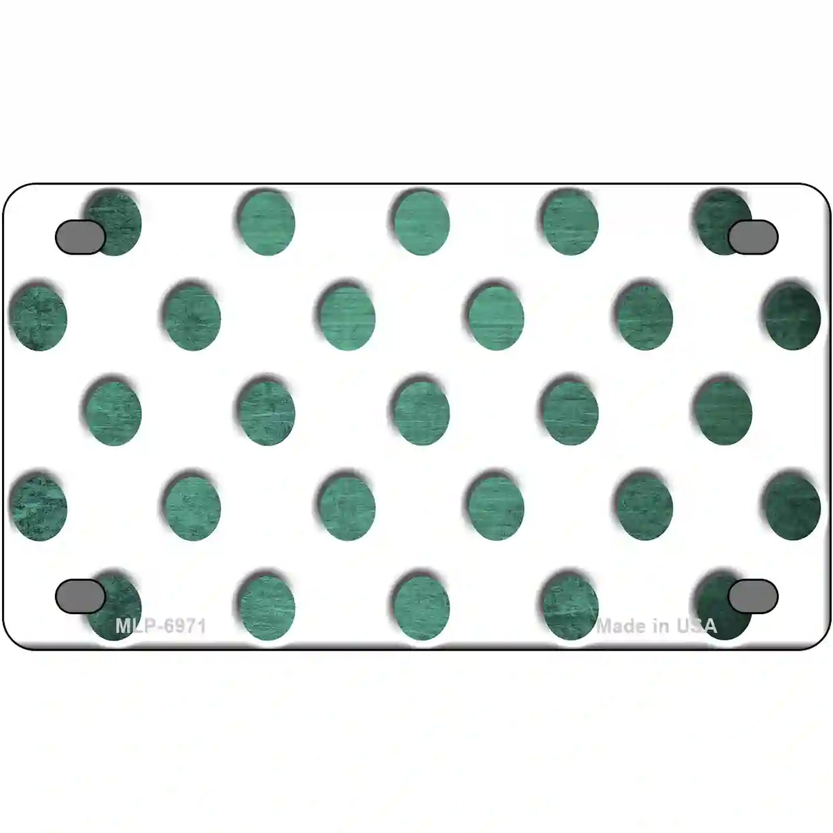 Mint White Dots Oil Rubbed Metal Novelty License Plate 4" x 2.2" (MLP)