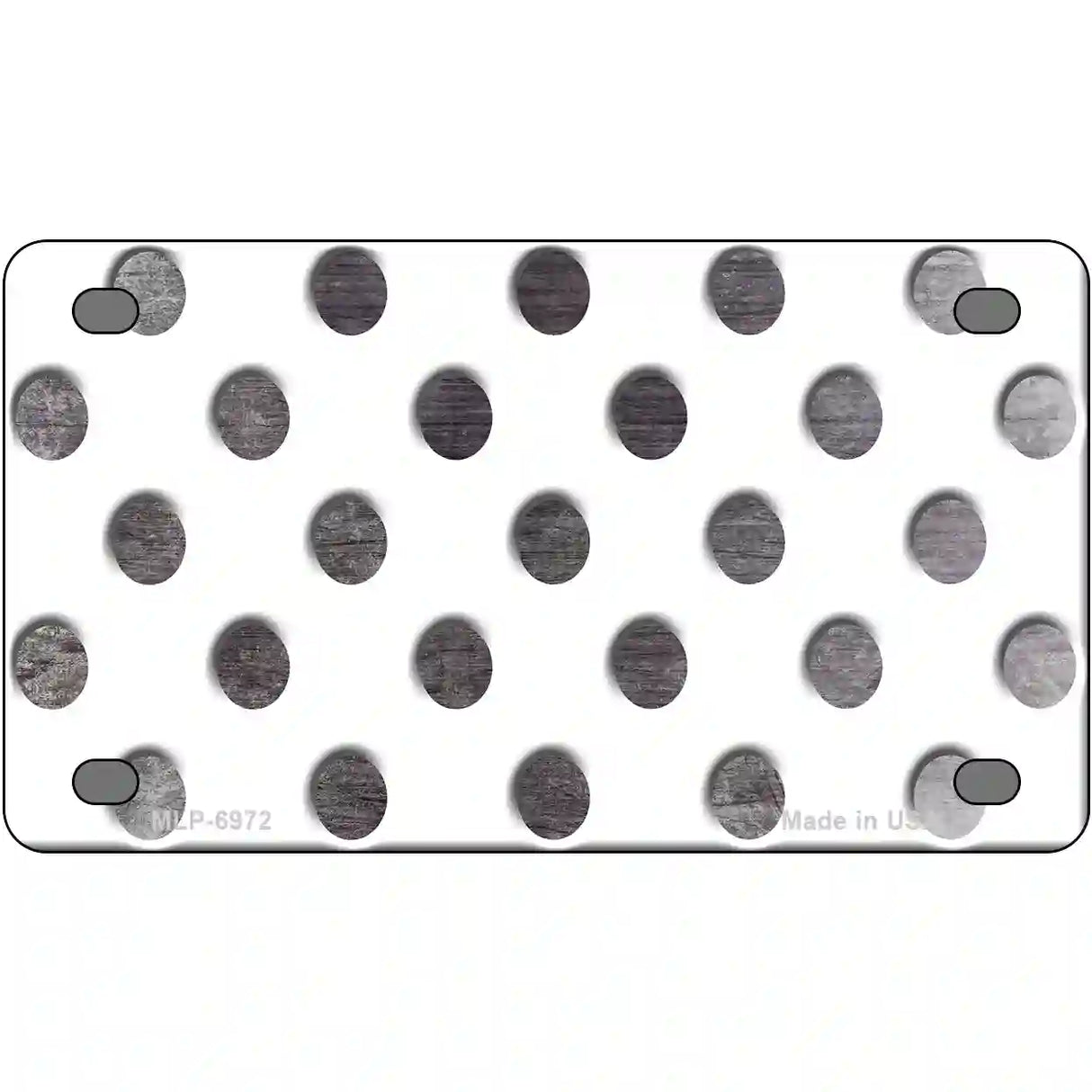 Black White Dots Oil Rubbed Metal Novelty License Plate 4" x 2.2" (MLP)