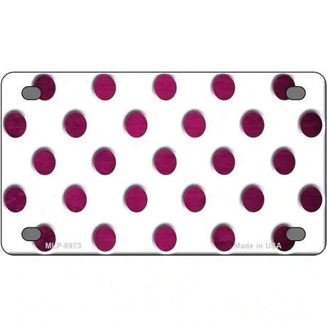 Pink White Dots Oil Rubbed Metal Novelty License Plate 4" x 2.2" (MLP)