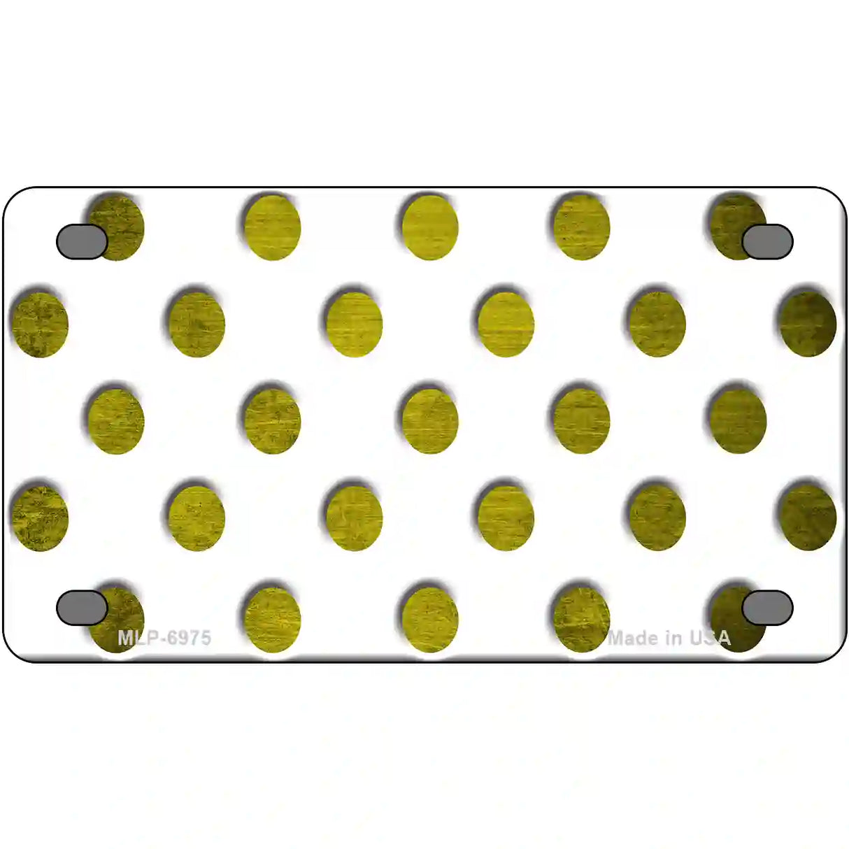 Yellow White Dots Oil Rubbed Metal Novelty License Plate 4" x 2.2" (MLP)