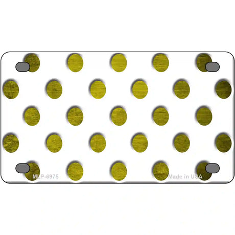 Yellow White Dots Oil Rubbed Metal Novelty License Plate 4" x 2.2" (MLP)