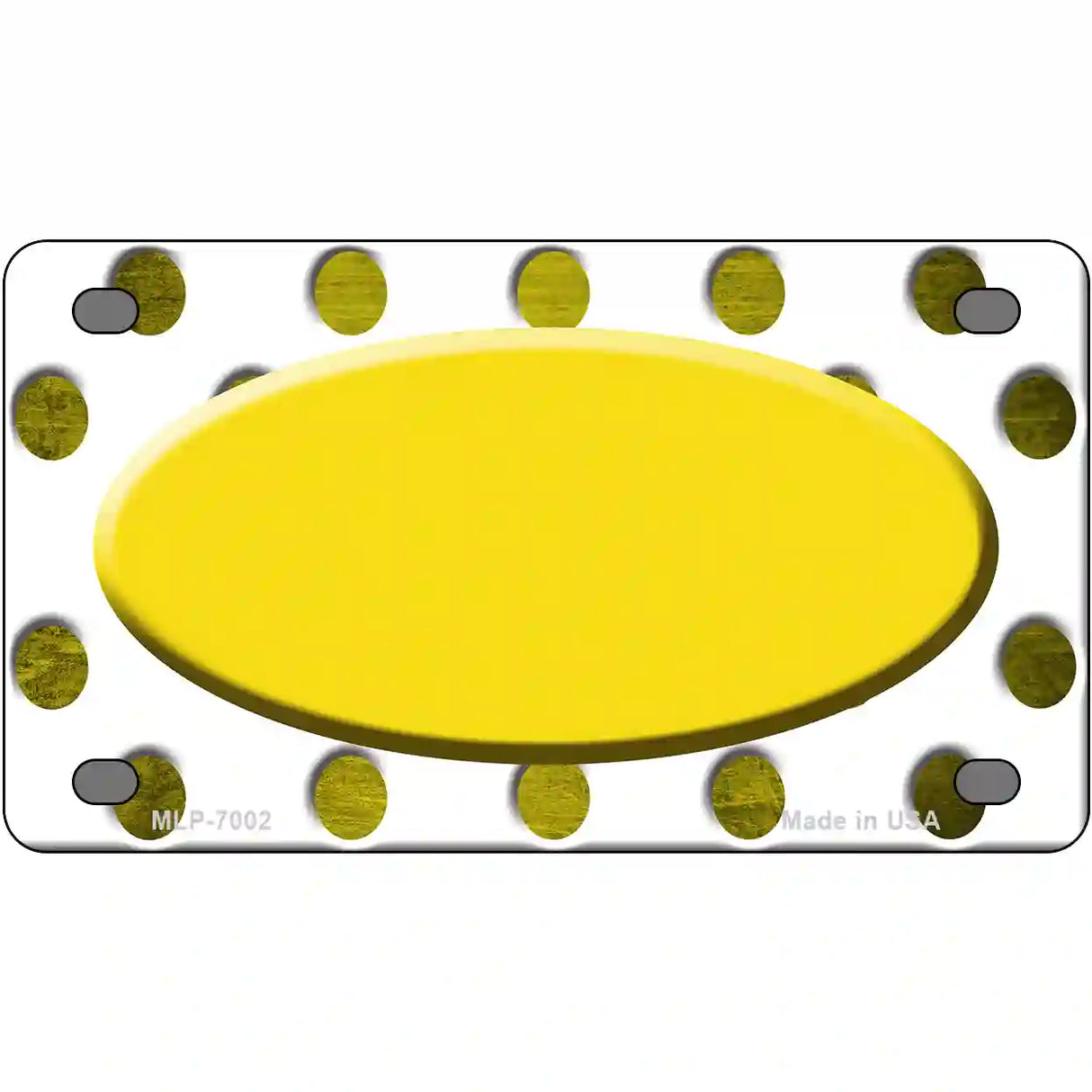 Yellow White Dots Oval Oil Rubbed Metal Novelty License Plate 4" x 2.2" (MLP)