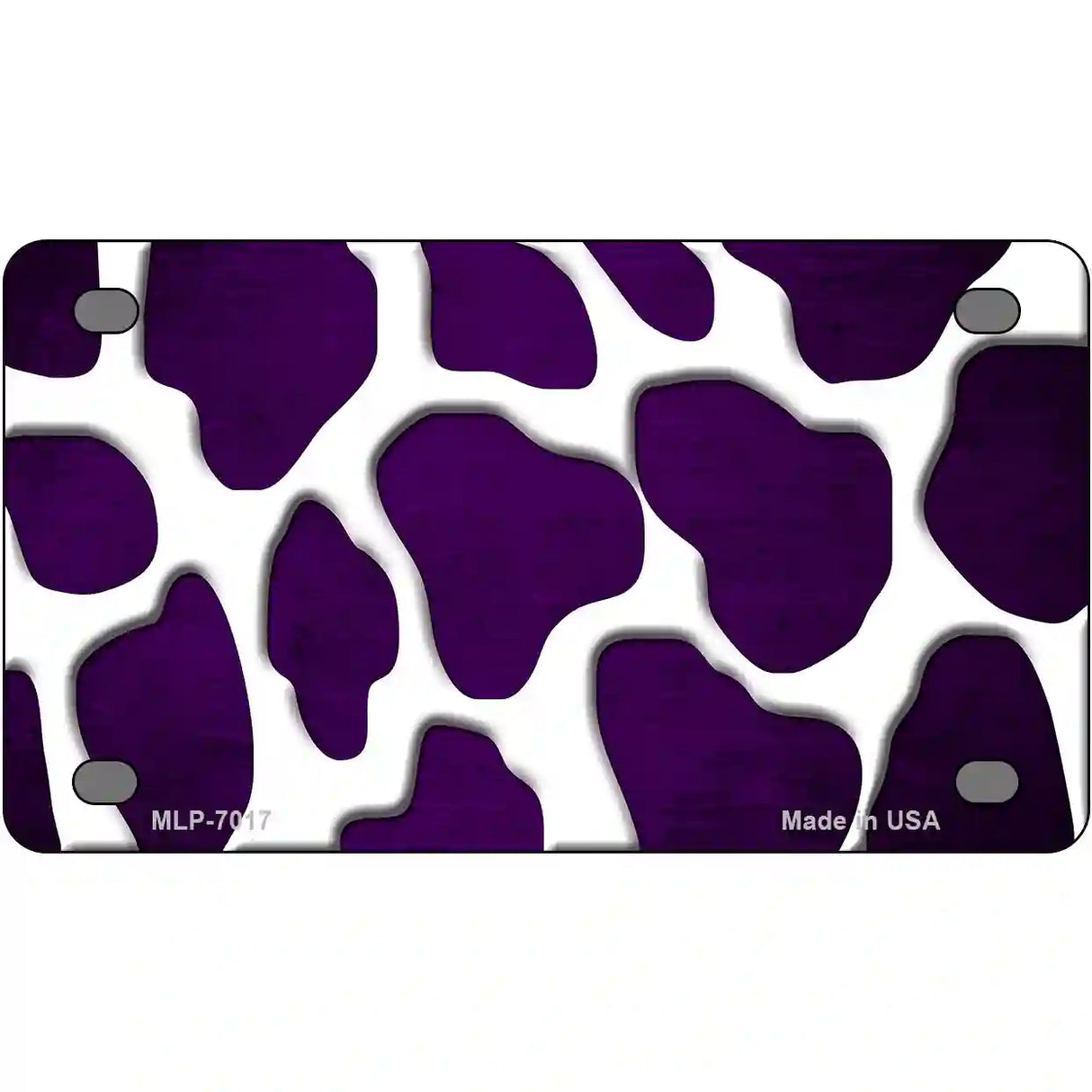 Purple White Giraffe Oil Rubbed Metal Novelty License Plate 4" x 2.2" (MLP)