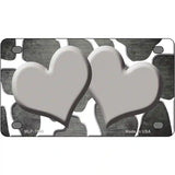 Gray White Hearts Giraffe Oil Rubbed Metal Novelty License Plate 4" x 2.2" (MLP)