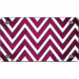 Pink White Chevron Oil Rubbed Metal Novelty License Plate 4" x 2.2" (MLP)