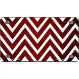 Red White Chevron Oil Rubbed Metal Novelty License Plate 4" x 2.2" (MLP)