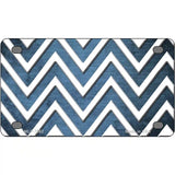 Light Blue White Chevron Oil Rubbed Metal Novelty License Plate 4" x 2.2" (MLP)