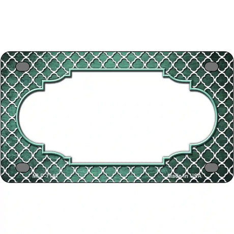 Mint White Quatrefoil Scallop Oil Rubbed Metal Novelty License Plate 4" x 2.2" (MLP)