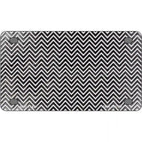 Black White Small Chevron Oil Rubbed Metal Novelty License Plate 4" x 2.2" (MLP)