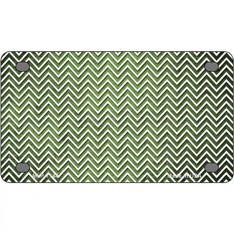 Lime Green White Small Chevron Oil Rubbed Metal Novelty License Plate 4" x 2.2" (MLP)