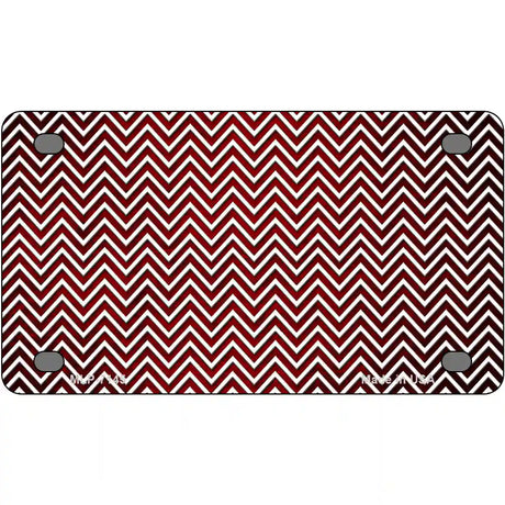 Red White Small Chevron Oil Rubbed Metal Novelty License Plate 4" x 2.2" (MLP)