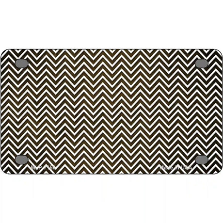 Brown White Small Chevron Oil Rubbed Metal Novelty License Plate 4" x 2.2" (MLP)