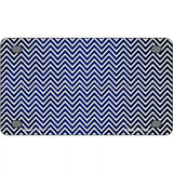 Blue White Small Chevron Oil Rubbed Metal Novelty License Plate 4" x 2.2" (MLP)