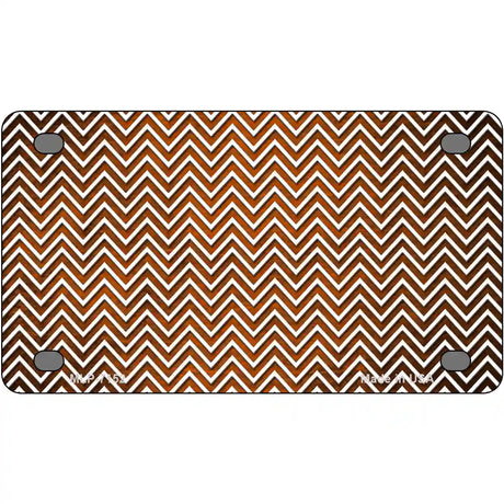 Orange White Small Chevron Oil Rubbed Metal Novelty License Plate 4" x 2.2" (MLP)