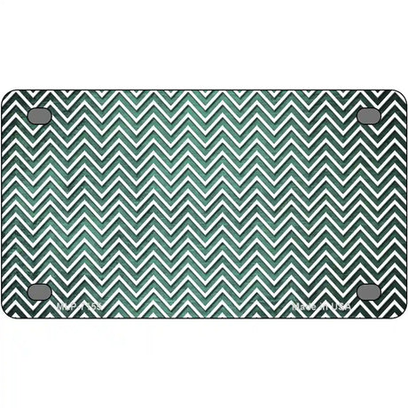 Mint White Small Chevron Oil Rubbed Metal Novelty License Plate 4" x 2.2" (MLP)