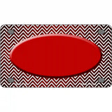 Red White Small Chevron Oval Oil Rubbed Metal Novelty License Plate 4" x 2.2" (MLP)