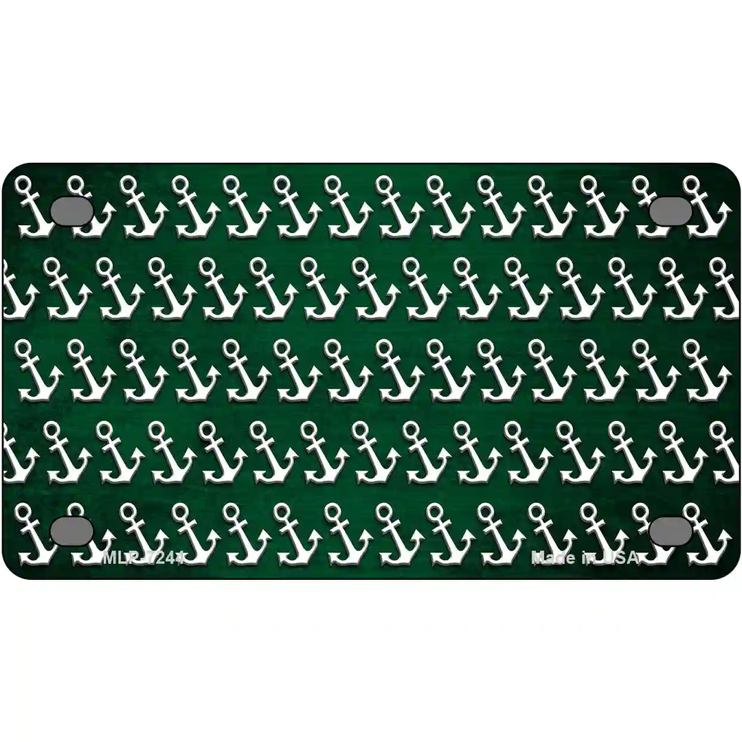 Green White Anchor Oil Rubbed Metal Novelty License Plate 4" x 2.2" (MLP)