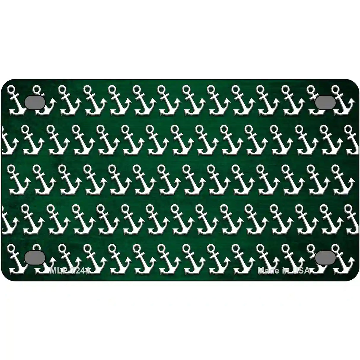 Green White Anchor Oil Rubbed Metal Novelty License Plate 4" x 2.2" (MLP)