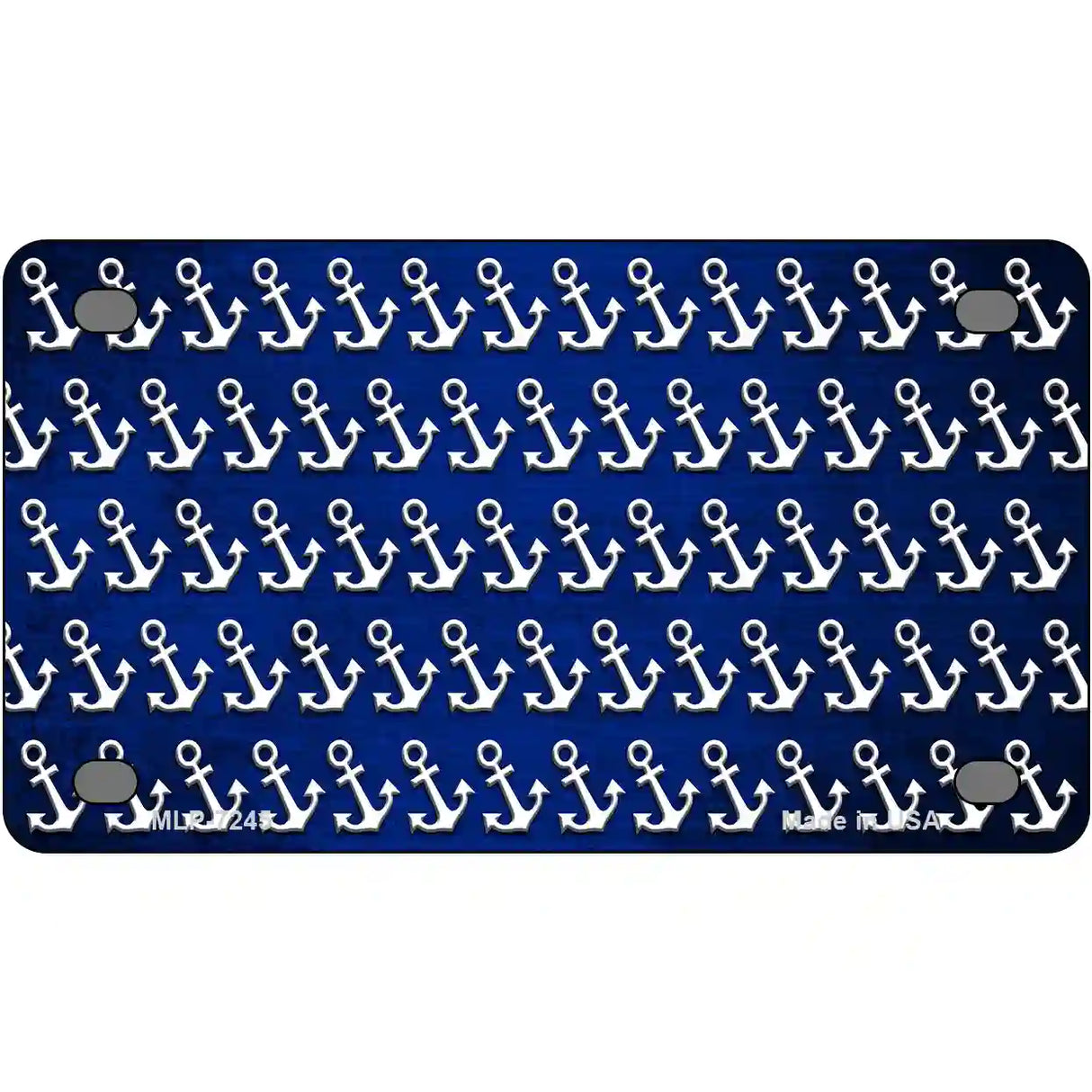 Blue White Anchor Oil Rubbed Metal Novelty License Plate 4" x 2.2" (MLP)