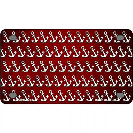 Red White Anchor Oil Rubbed Metal Novelty License Plate 4" x 2.2" (MLP)