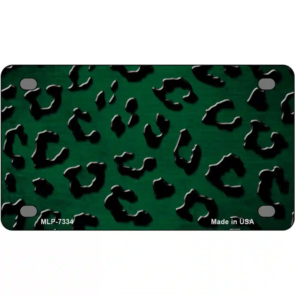 Green Black Cheetah Oil Rubbed Metal Novelty License Plate 4" x 2.2" (MLP)