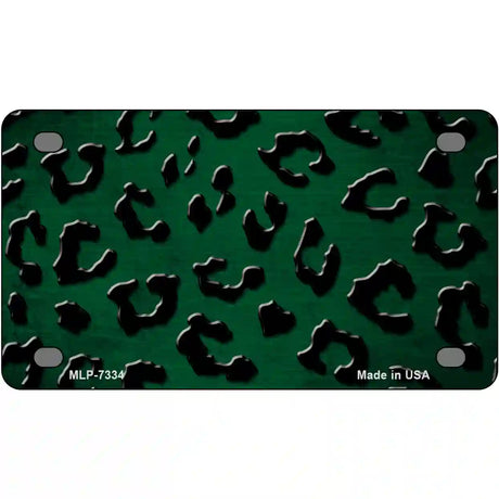 Green Black Cheetah Oil Rubbed Metal Novelty License Plate 4" x 2.2" (MLP)