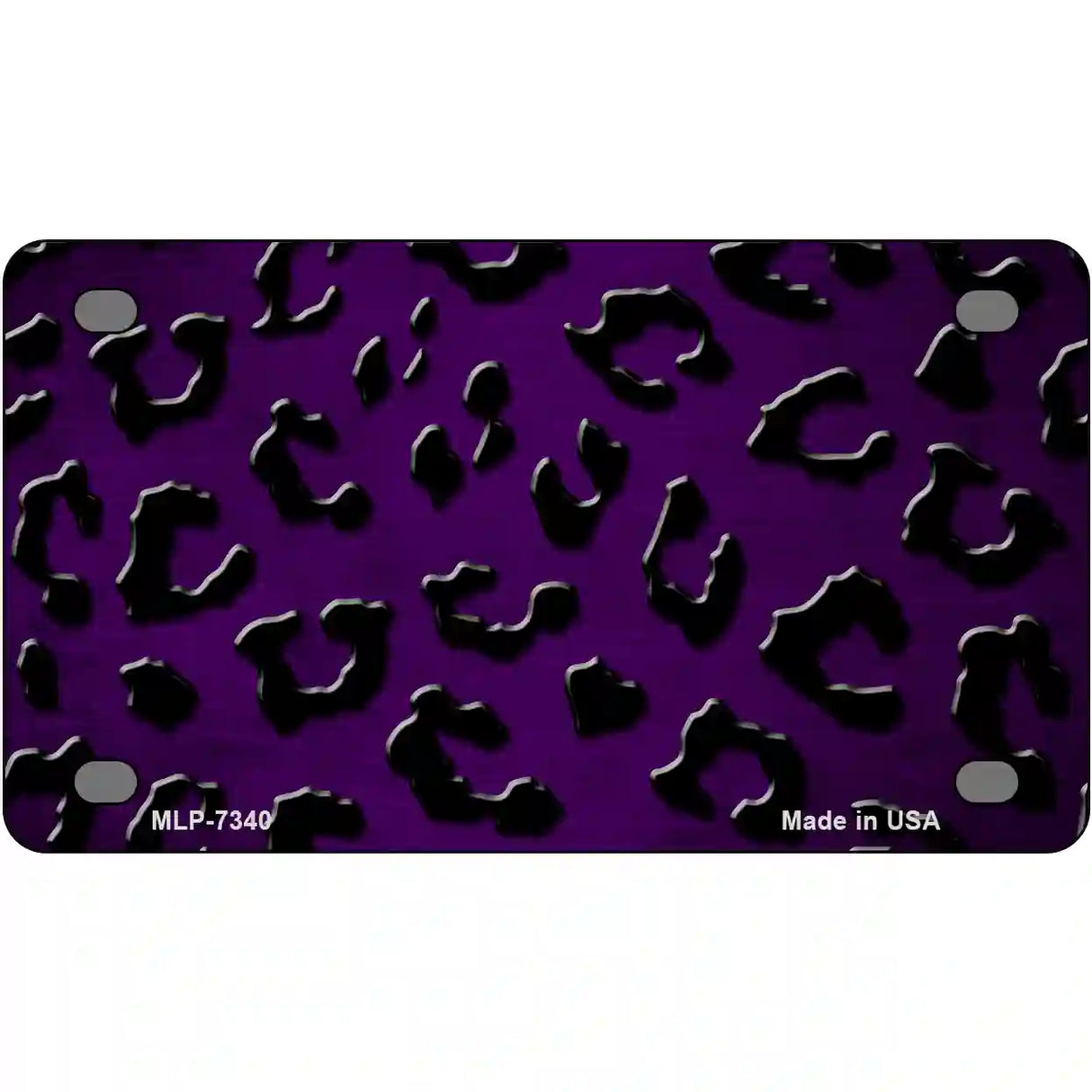 Purple Black Cheetah Oil Rubbed Metal Novelty License Plate 4" x 2.2" (MLP)