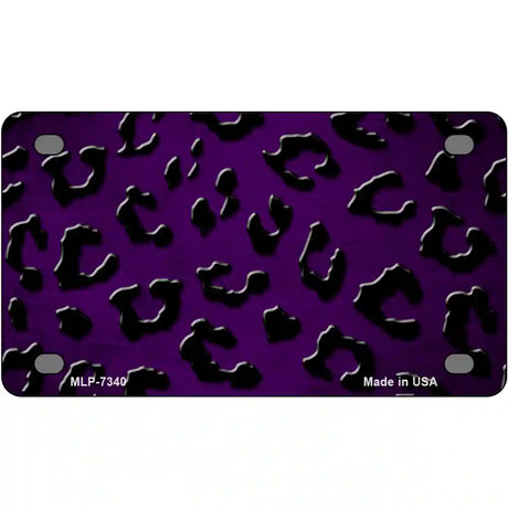 Purple Black Cheetah Oil Rubbed Metal Novelty License Plate 4" x 2.2" (MLP)