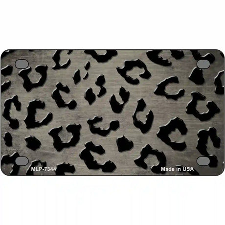 Tan Black Cheetah Oil Rubbed Metal Novelty License Plate 4" x 2.2" (MLP)