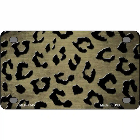 Gold Black Cheetah Oil Rubbed Metal Novelty License Plate 4" x 2.2" (MLP)