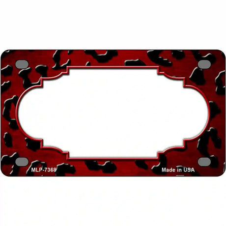 Red Black Cheetah Scallop Oil Rubbed Metal Novelty License Plate 4" x 2.2" (MLP)