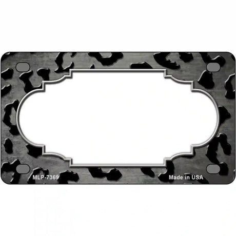 Gray Black Cheetah Scallop Oil Rubbed Metal Novelty License Plate 4" x 2.2" (MLP)