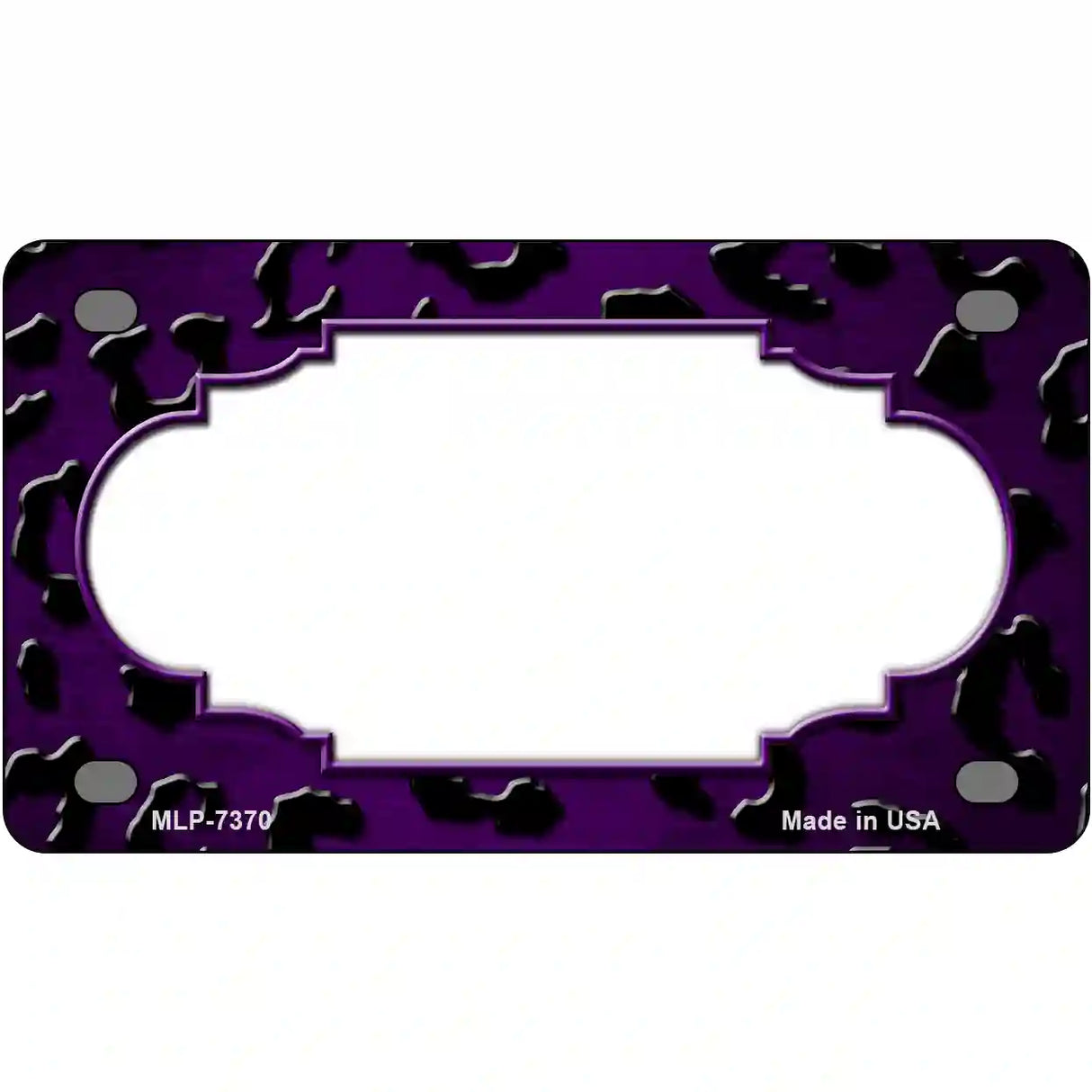 Purple Black Cheetah Scallop Oil Rubbed Metal Novelty License Plate 4" x 2.2" (MLP)