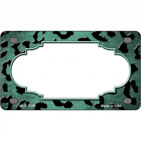 Mint Black Cheetah Scallop Oil Rubbed Metal Novelty License Plate 4" x 2.2" (MLP)