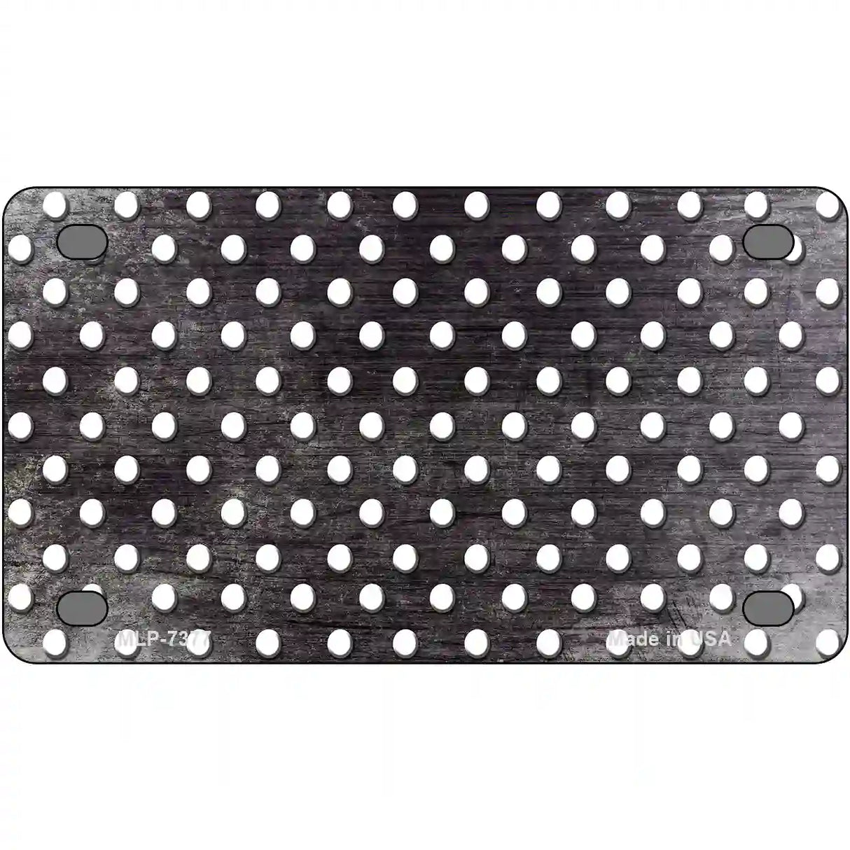 Black White Small Dots Oil Rubbed Metal Novelty License Plate 4" x 2.2" (MLP)