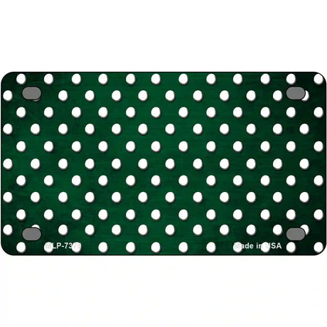 Green White Small Dots Oil Rubbed Metal Novelty License Plate 4" x 2.2" (MLP)