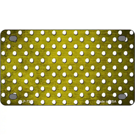 Yellow White Small Dots Oil Rubbed Metal Novelty License Plate 4" x 2.2" (MLP)