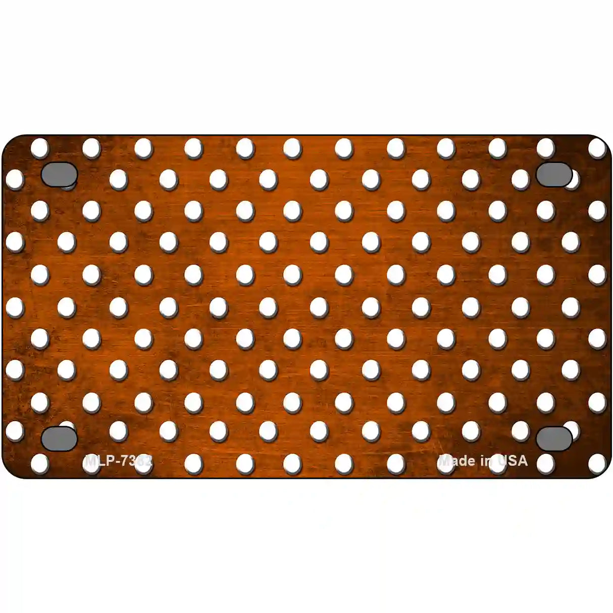 Orange White Small Dots Oil Rubbed Metal Novelty License Plate 4" x 2.2" (MLP)