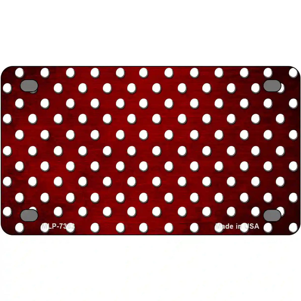 Red White Small Dots Oil Rubbed Metal Novelty License Plate 4" x 2.2" (MLP)