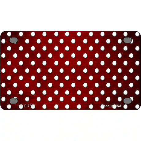 Red White Small Dots Oil Rubbed Metal Novelty License Plate 4" x 2.2" (MLP)