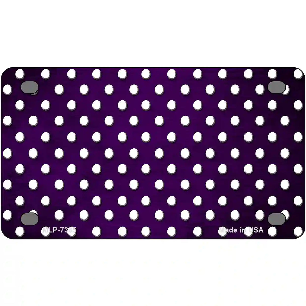 Purple White Small Dots Oil Rubbed Metal Novelty License Plate 4" x 2.2" (MLP)