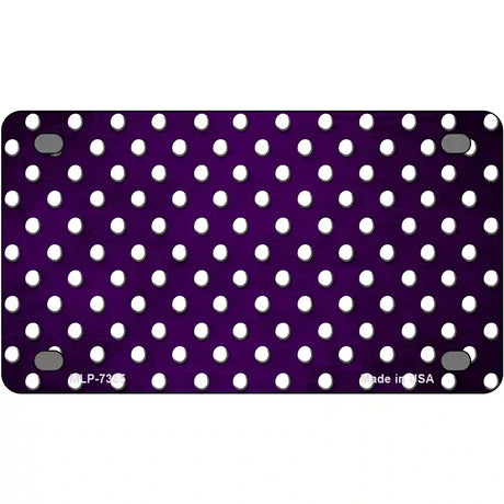 Purple White Small Dots Oil Rubbed Metal Novelty License Plate 4" x 2.2" (MLP)